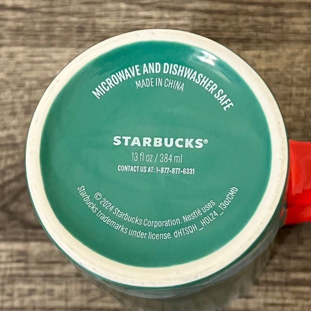 STARBUCKS 2024 Christmas Holiday Green Blue Marbled Swirl Coffee Cup Mug 13oz - Picture 6 of 6